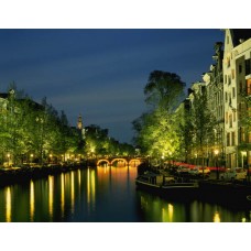 Пазл Канал Амстердама ночью. размеры до 60×90см, 1536эл.