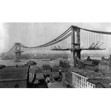 Пазл Строительство Манхэттенского моста. размеры до 60×90см, 1536эл.