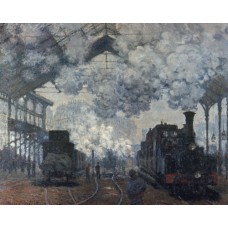 Пазл Прибытие поезда(вокзал Сен-Лизар),1877г. размеры до 60×90см, 1536эл.