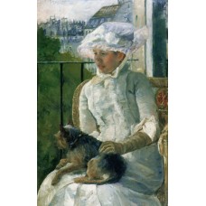 Сьюзен с собакой на балконе,1882г.