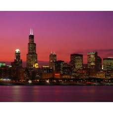 Пазл Чикаго в лучах заката. размеры до 60×90см, 1536эл.