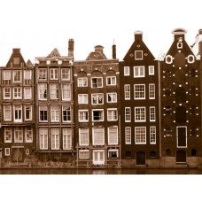 Пазл Здания по Амстердамскому каналу в сепии. размеры до 60×90см, 1536эл.